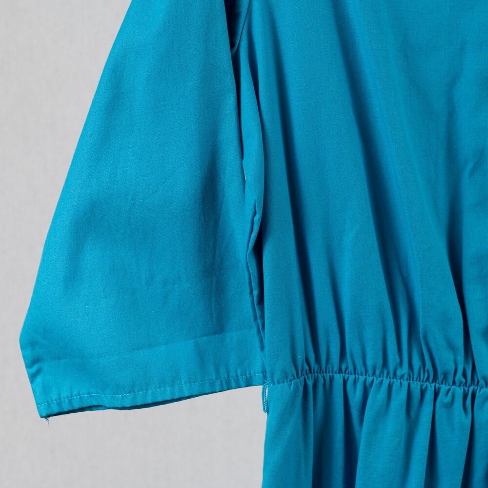 Vintage Blair cotton poly blue midi dress size M - Picture 8 of 12